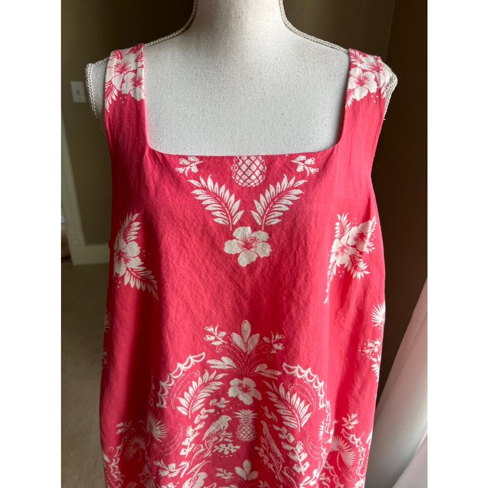 LC Lauren Conrad Coral and Cream Embroidered Midi Dress - Picture 2 of 5